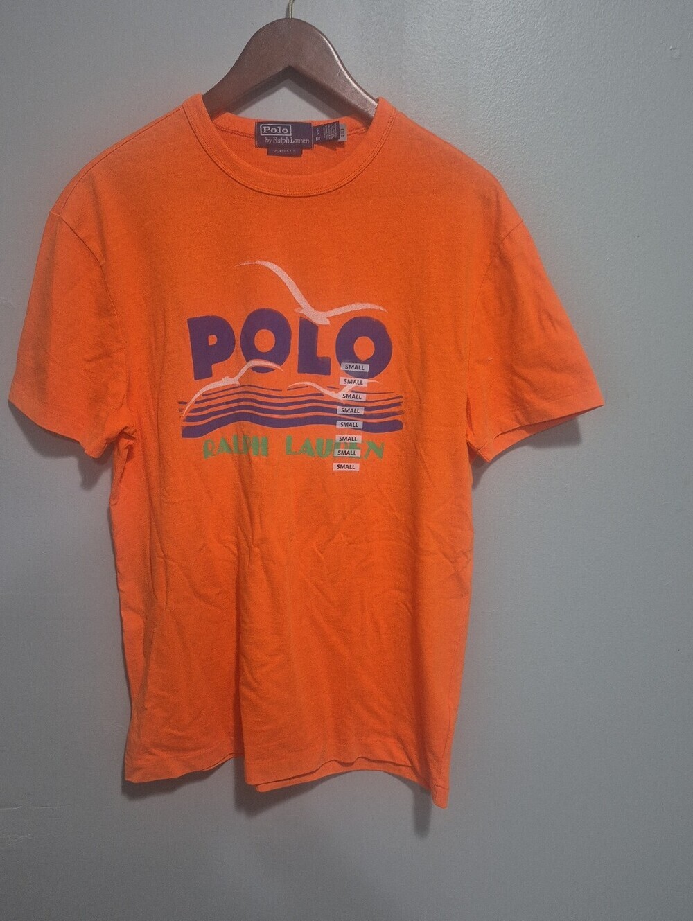 Polo by Ralph Lauren Graphic T-Shirt Men's Small Orange Classic Fit - Picture 5 of 5